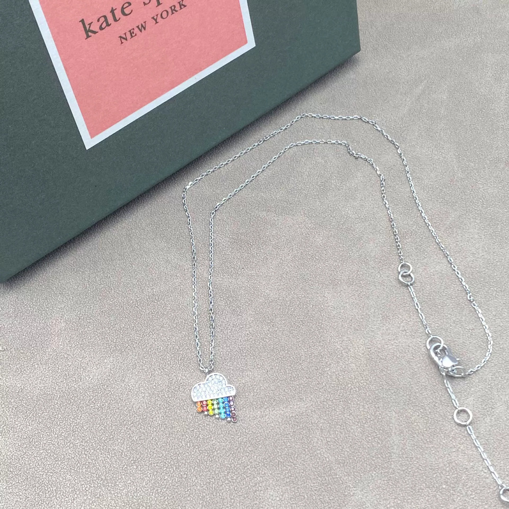 kate spade Cloud Shaped Rainbow Necklace with Colorful CZ